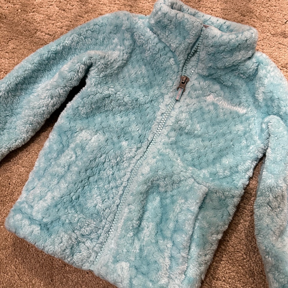 Columbia Fireside Zip Up Sweater Ice Blue 18-24 Months